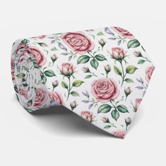 Weich pastellfarbene Rose Krawatte (Gerollt)
