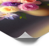 Weich pastellfarbener Blumenstrauß Poster (Ecke)