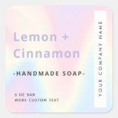 Weich pastellfarbener Regenbogen, modernes trendig Quadratischer Aufkleber (Vorderseite)