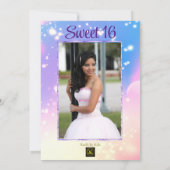 Weich pastellfarbenes Foto Sweet 16 Einladung (Rückseite)