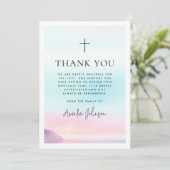 Weich pastellfarbenes Sonnenaufgang Beerdigung Bei Dankeskarte (Stehend Vorderseite)