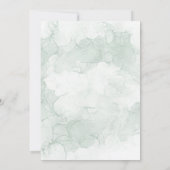 Weich pastellgrün mit Baby giraffe Aqeeqah einlade Einladung (Rückseite)