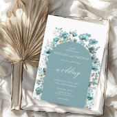 Weich pastellgrüne, minimalistisch türkisfarbene W Einladung