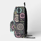 Weich pastellrosa aquamarine Blume Vintag Bedruckter Rucksack (Rechts)