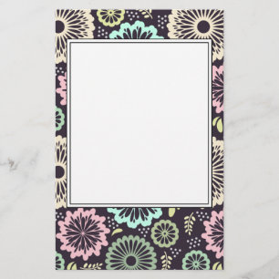 Weich pastellrosa und aquamarine Blume Vintag Bota Briefpapier