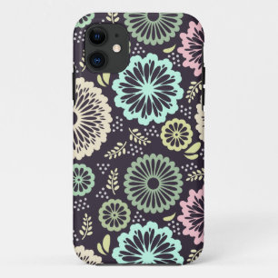 Weich pastellrosa und aquamarine Blume Vintag Bota Case-Mate iPhone Hülle