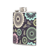 Weich pastellrosa und aquamarine Blume Vintag Bota Flachmann (Links)