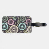 Weich pastellrosa und aquamarine Blume Vintag Bota Gepäckanhänger (Rückseite horizontal)