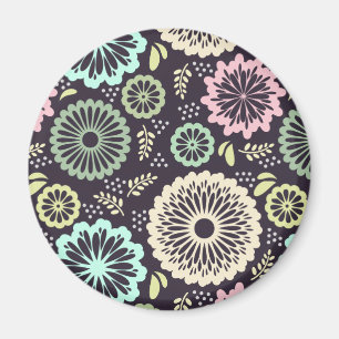 Weich pastellrosa und aquamarine Blume Vintag Bota Magnet