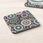 Weich pastellrosa und aquamarine Blume Vintag Bota Untersetzer (Linke Seite)