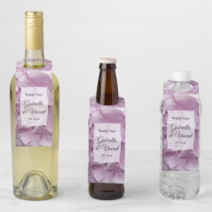 Weich-Pink-Hydrangea-Blume Hochzeit Flaschenanhänger