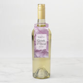Weich-Pink-Hydrangea-Blume Hochzeit Flaschenanhänger (Auf Flasche)