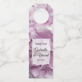 Weich-Pink-Hydrangea-Blume Hochzeit Flaschenanhänger (Vorderseite)