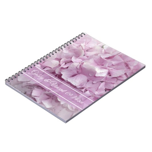 Weich-Pink-Hydrangea-Hochzeit Notizblock (Linke Seite)