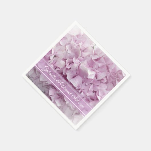 Weich-Pink-Hydrangea-Hochzeit Serviette (Ecke)