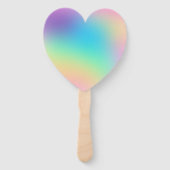 Weich-Prismatische Pastel-Gradient-Herz-Fan Fächer (Rückseite)