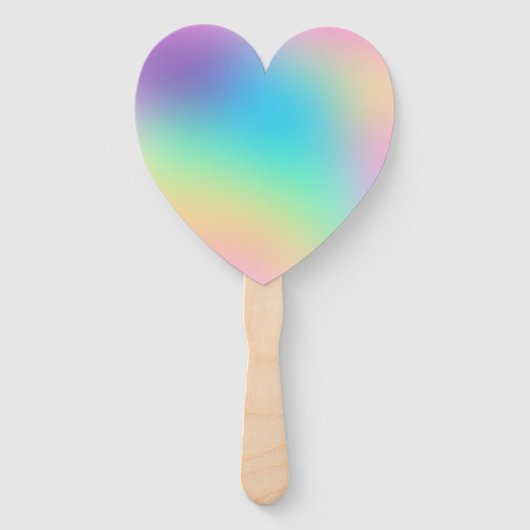 Weich-Prismatische Pastel-Gradient-Herz-Fan Fächer (Rückseite)