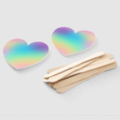 Weich-Prismatische Pastel-Gradient-Herz-Fan Fächer (Non-assembled)