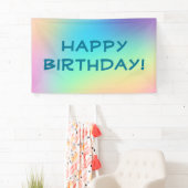 Weich Prismatischer Pastel Gradient "Happy Birthda Banner (Insitu)