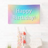 Weich Prismatischer Pastel Gradient "Happy Birthda Banner (Insitu)