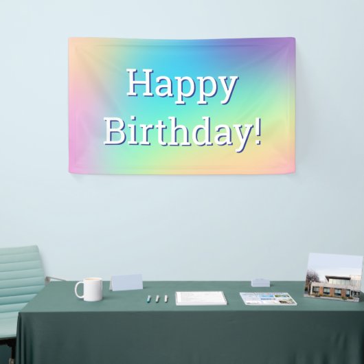 Weich Prismatischer Pastel Gradient "Happy Birthda Banner (Messeveranstaltung)