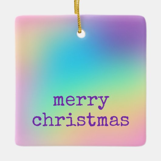 Weich Prismatischer Regenbogen Gradient "Frohe Wei Keramikornament (Vorderseite)