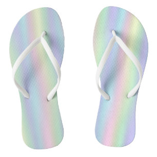 Weich-Regenbogen-Holografischer Pastell Badesandalen