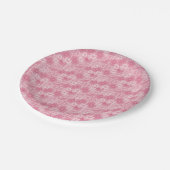 Weich rosa Abstrakte Herzen und Diamanten Pappteller (Schrägansicht)