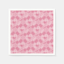 Weich rosa Abstrakte Herzen und Diamanten Serviette