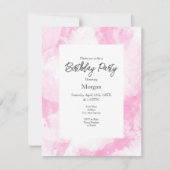 Weich rosa Abstrakte Pinselstriche Einladung (Vorderseite)