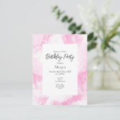 Weich rosa Abstrakte Pinselstriche Einladung (Stehend Vorderseite)