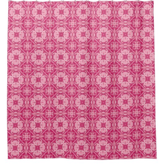 Weich rosa Abstraktes Mandala-Muster Duschvorhang (Vorderseite)