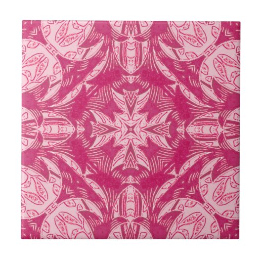 Weich rosa Abstraktes Mandala-Muster Fliese (Vorderseite)