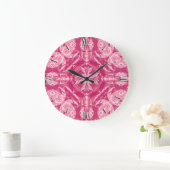 Weich rosa Abstraktes Mandala-Muster Große Wanduhr (Zuhause)