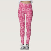 Weich rosa Abstraktes Mandala-Muster Leggings (Vorderseite)