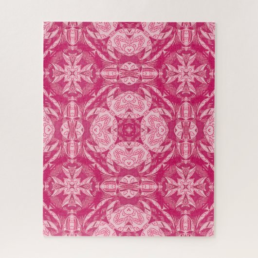 Weich rosa Abstraktes Mandala-Muster Puzzle (Vertikal)