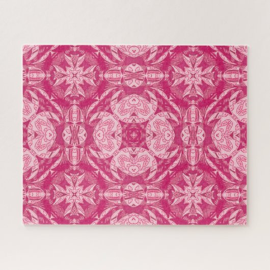 Weich rosa Abstraktes Mandala-Muster Puzzle (Horizontal)