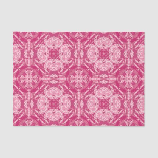 Weich rosa Abstraktes Mandala-Muster Seidenpapier (Vorderseite)