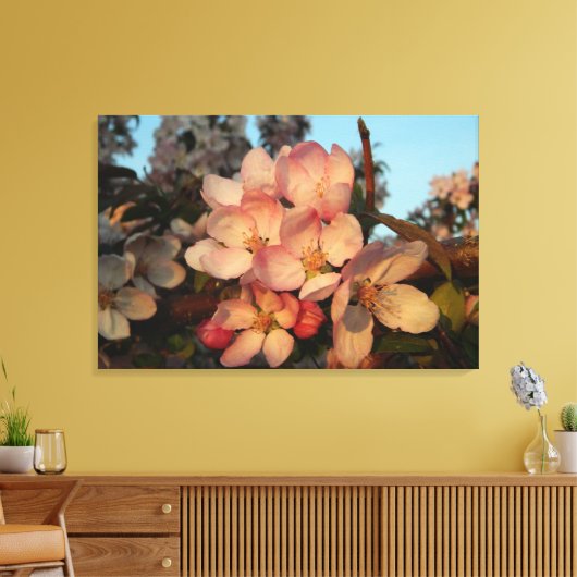 Weich rosa Apfelblüten Wrapped Canvas Print Leinwanddruck (Insitu (Wohnzimmer))