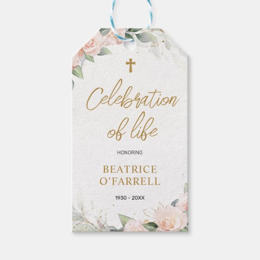 Weich rosa Aquarellfarben - Blume zum Leben Geschenkanhänger (Vorderseite)