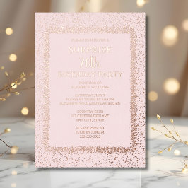 Weich rosa Bläschen 70. Custom Überraschung Geburt Folieneinladung