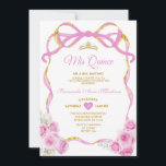 Weich rosa Bläserbow Ribbon Gold Crown Mis Quince Einladung<br><div class="desc">EDITABLE Soft Pink Floral Bow Ribbon Gold Crown Mis Quince Einladung Elegant Quinceañera Soft Pink Floral Prinzessin Birthday Einladung Gold Crown Mis Quince 15 Anos,  16. Geburtstagsparty</div>