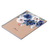 Weich rosa blaue Aquarellfarben Blume Ihre Persönl Notizblock (Linke Seite)