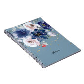 Weich rosa blaue Aquarellfarben Blume Ihre Persönl Notizblock (Rechte Seite)