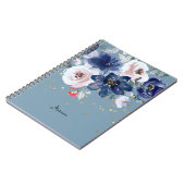 Weich rosa blaue Aquarellfarben Blume Ihre Persönl Notizblock (Linke Seite)