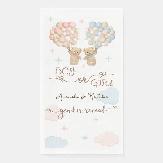 Weich rosa blaue Teddybären-Geschlechtsverkehr Serviette (Vorderseite)