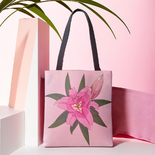 Weich rosa blühende Lily-Lebensmitteltasche Tasche