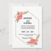 Weich rosa Blume Elegant Romantisch Einladung (Vorderseite)