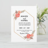 Weich rosa Blume Elegant Romantisch Einladung (Stehend Vorderseite)