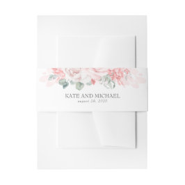 Weich rosa Blume Elegante Hochzeit Einladungsbanderole